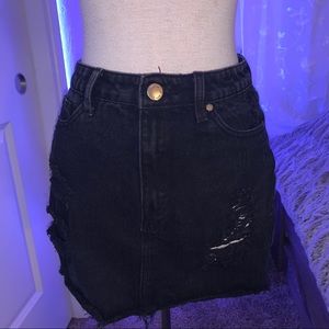 8th of LA black denim skirt